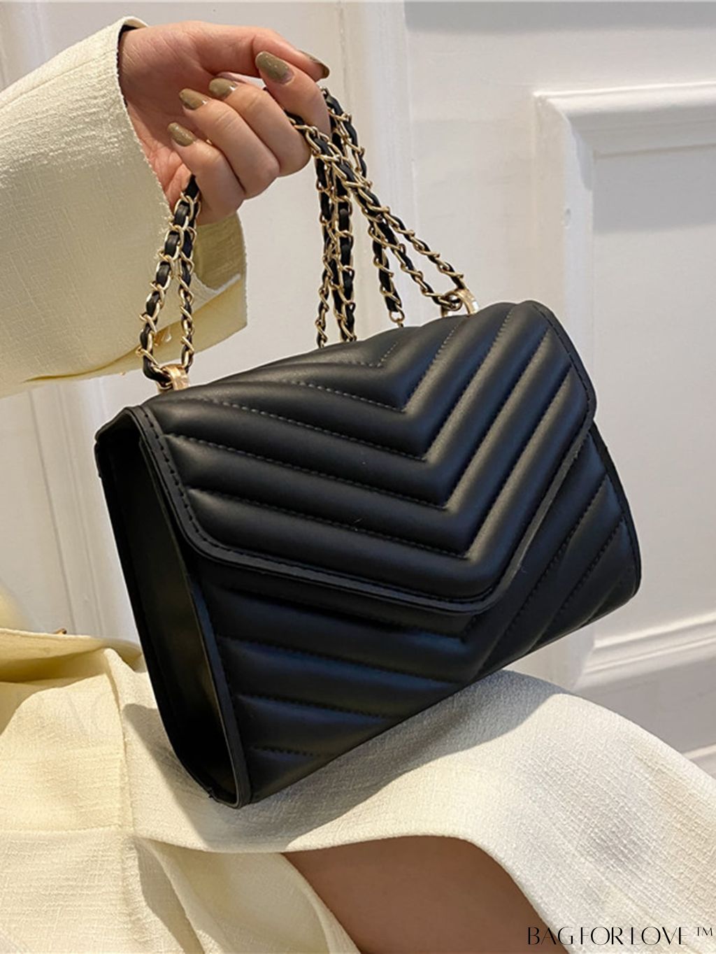 BagForLove - Compact Quilted Flap Shoulder Bag in Striking Neon Red