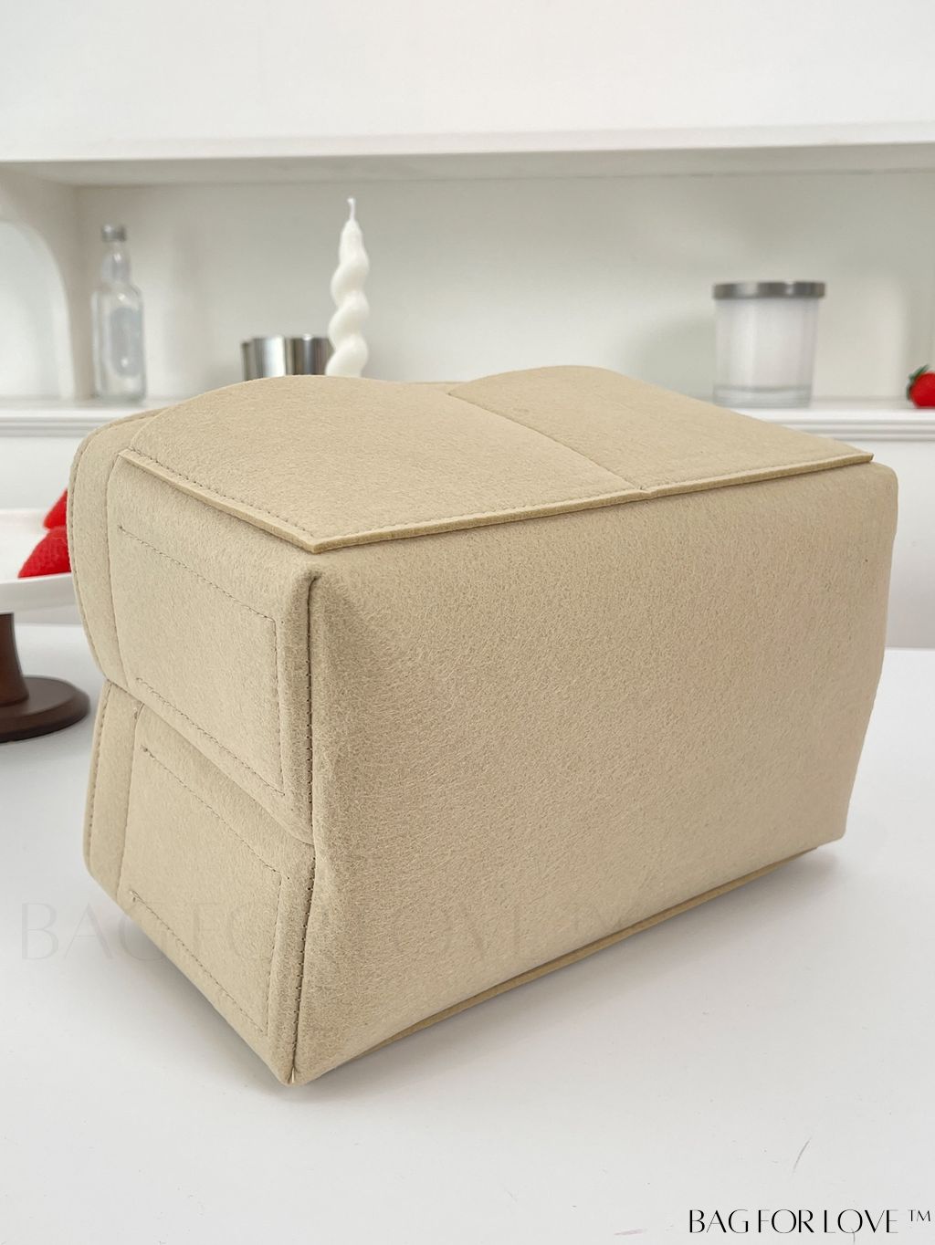 BagForLove - Streamlined Felt Khaki Tote Insert for Effortless Organization