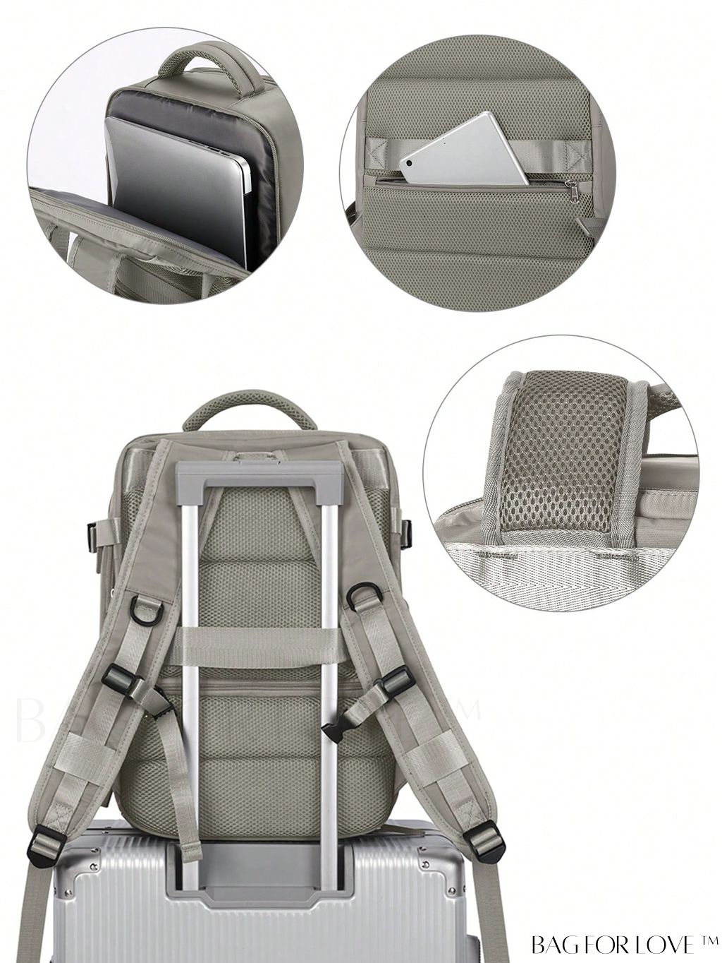 BagForLove - Premium Classic Medium Backpack with Zipper and Wet-Dry Separation