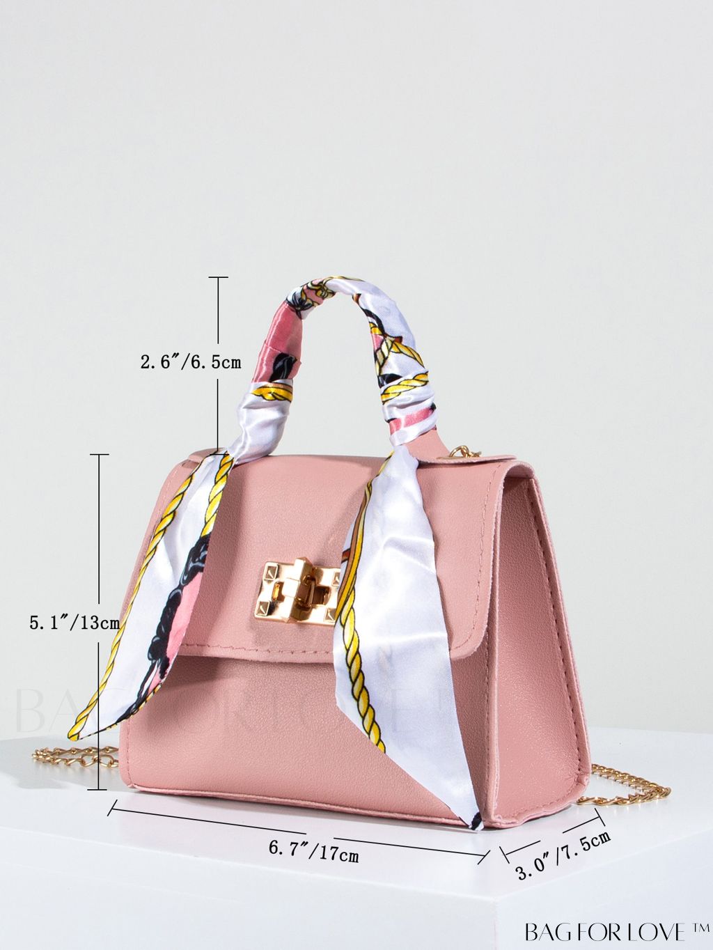 BagForLove - Neon Red Twilly Scarf Design Square Bag - Mini, Stylish, and Versatile!