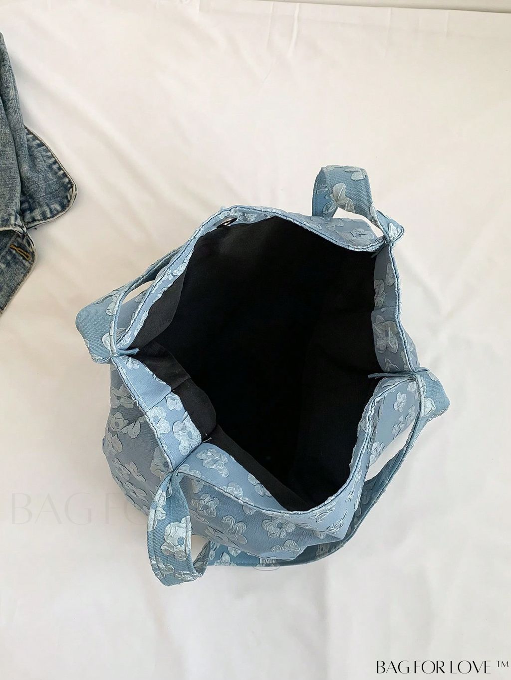 BagForLove - Stylish Jacquard Shopper Bag with Floral Design