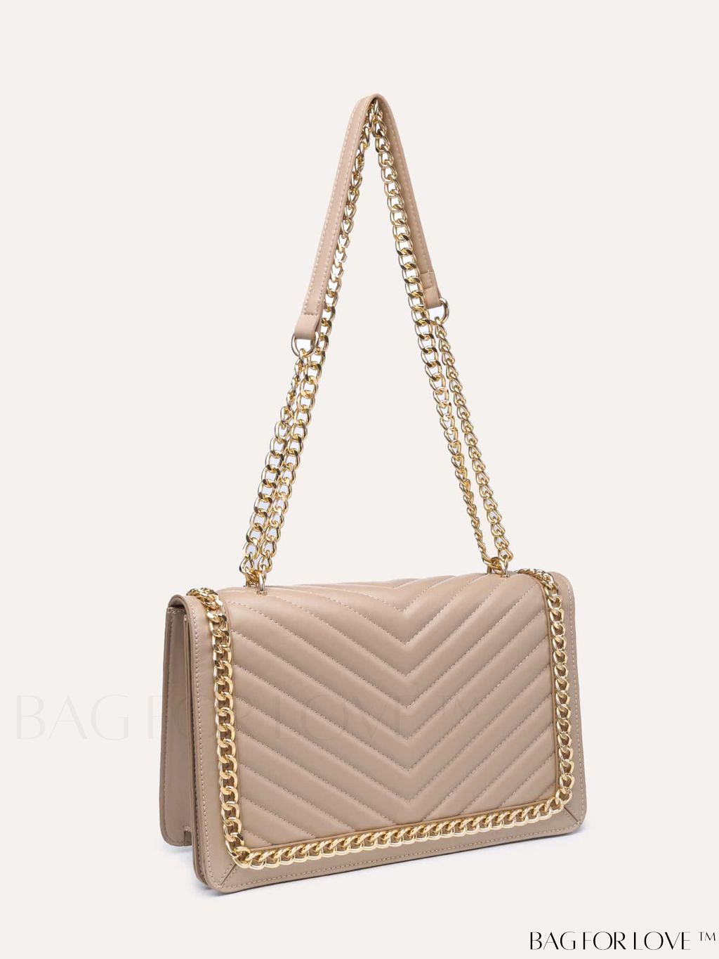 BagForLove - Chic Chevron Flap Square Bag with Chain Strap