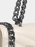 BagForLove - Chic Chevron Flap Square Bag with Chain Strap