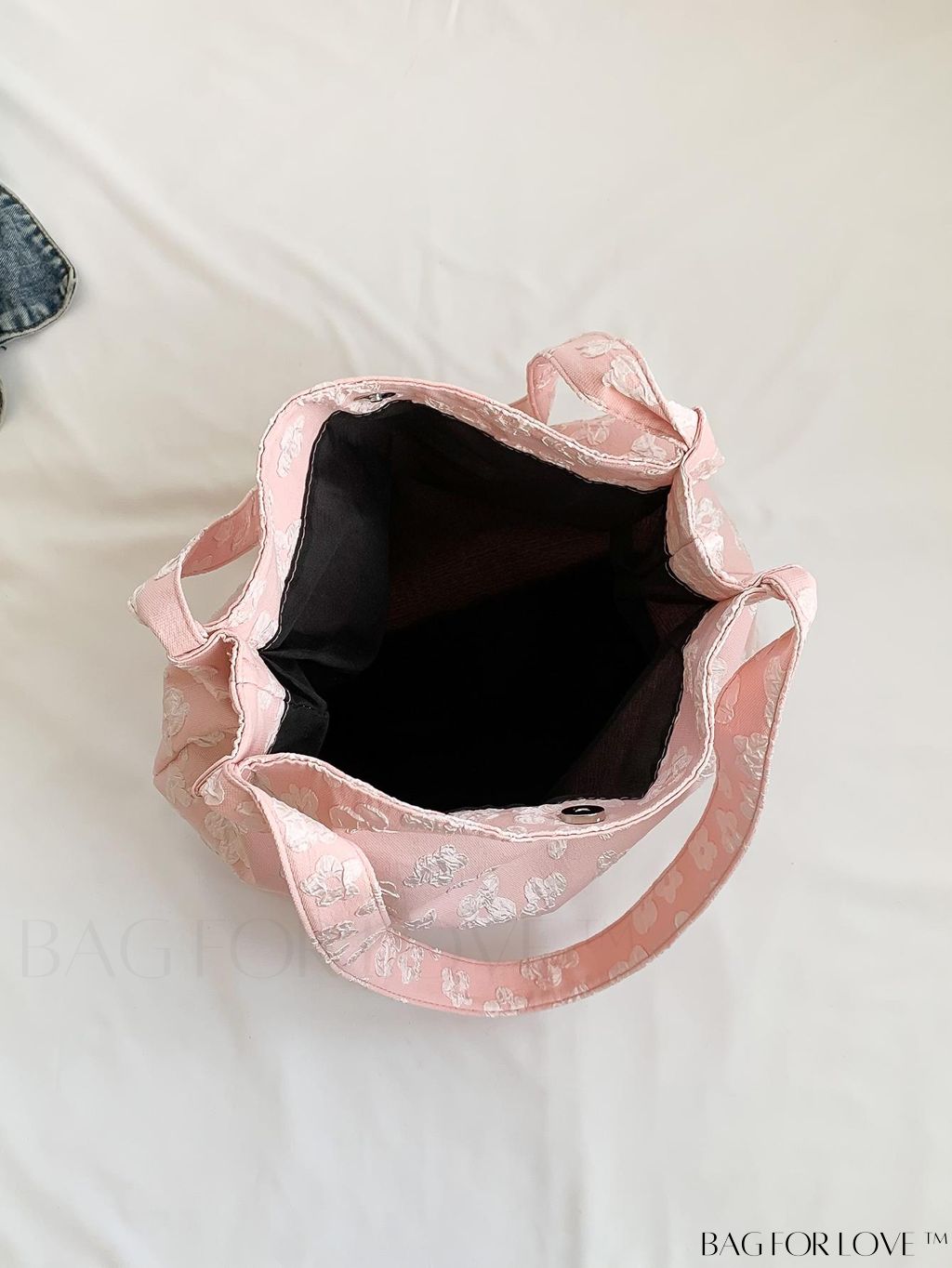 BagForLove - Stylish Jacquard Shopper Bag with Floral Design