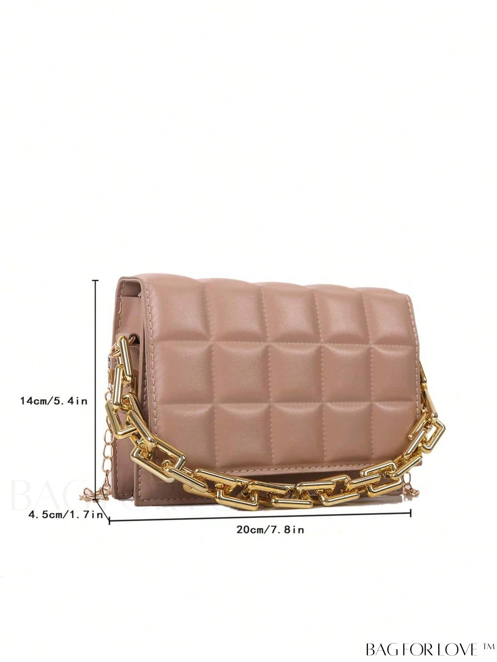 BagForLove - Compact Quilted Chain Square Bag with Subtle Detailing