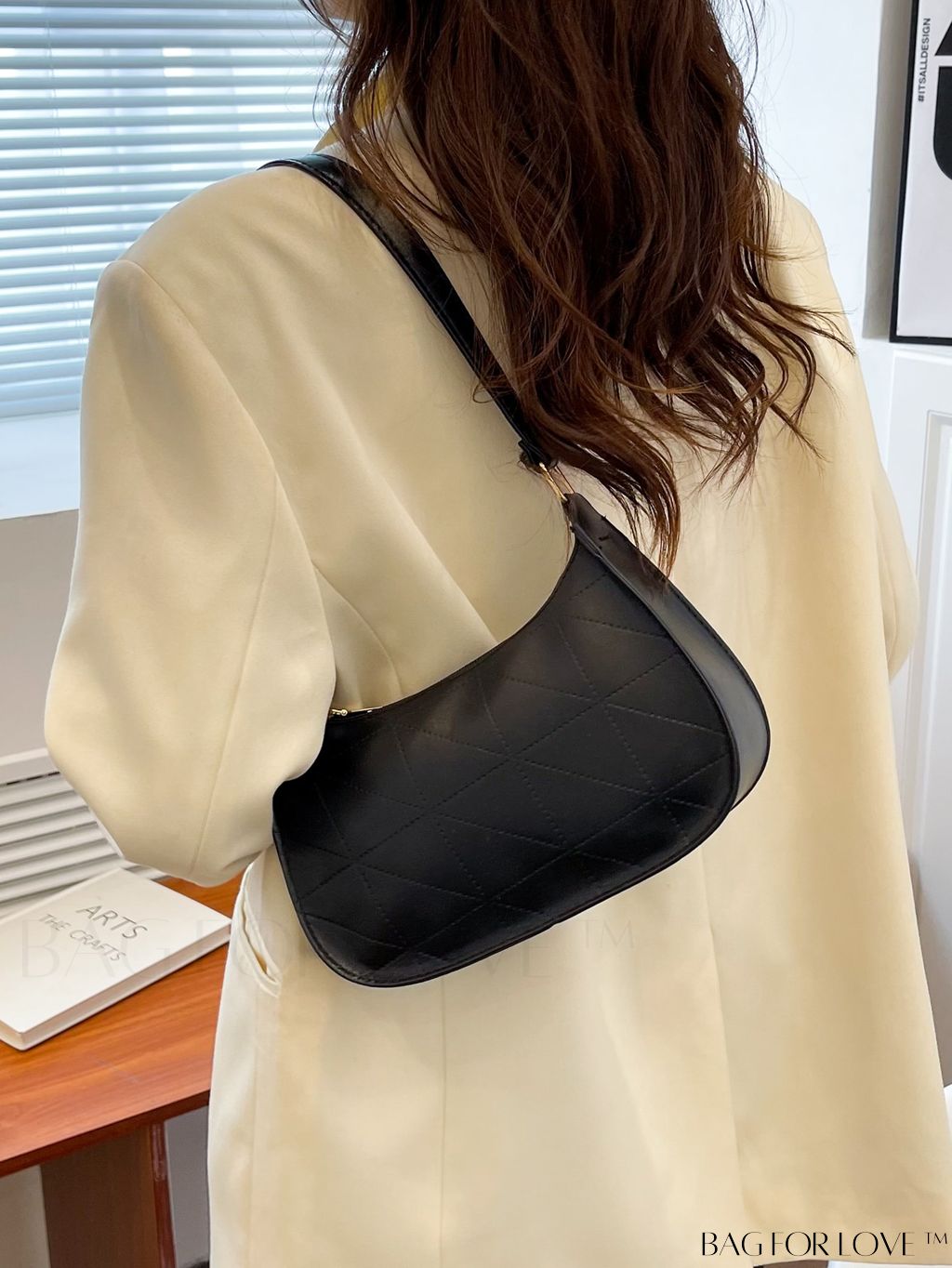 BagForLove - Refined Small Hobo Bag: Minimalist Elegance in Solid Color