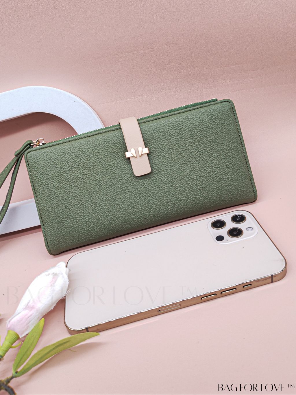 BagForLove - Stylish Pink Quilted Long Wallet with Zipper for Everyday Fashion