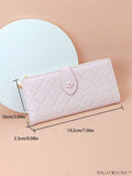 BagForLove - Stylish Pink Quilted Long Wallet with Zipper for Everyday Fashion