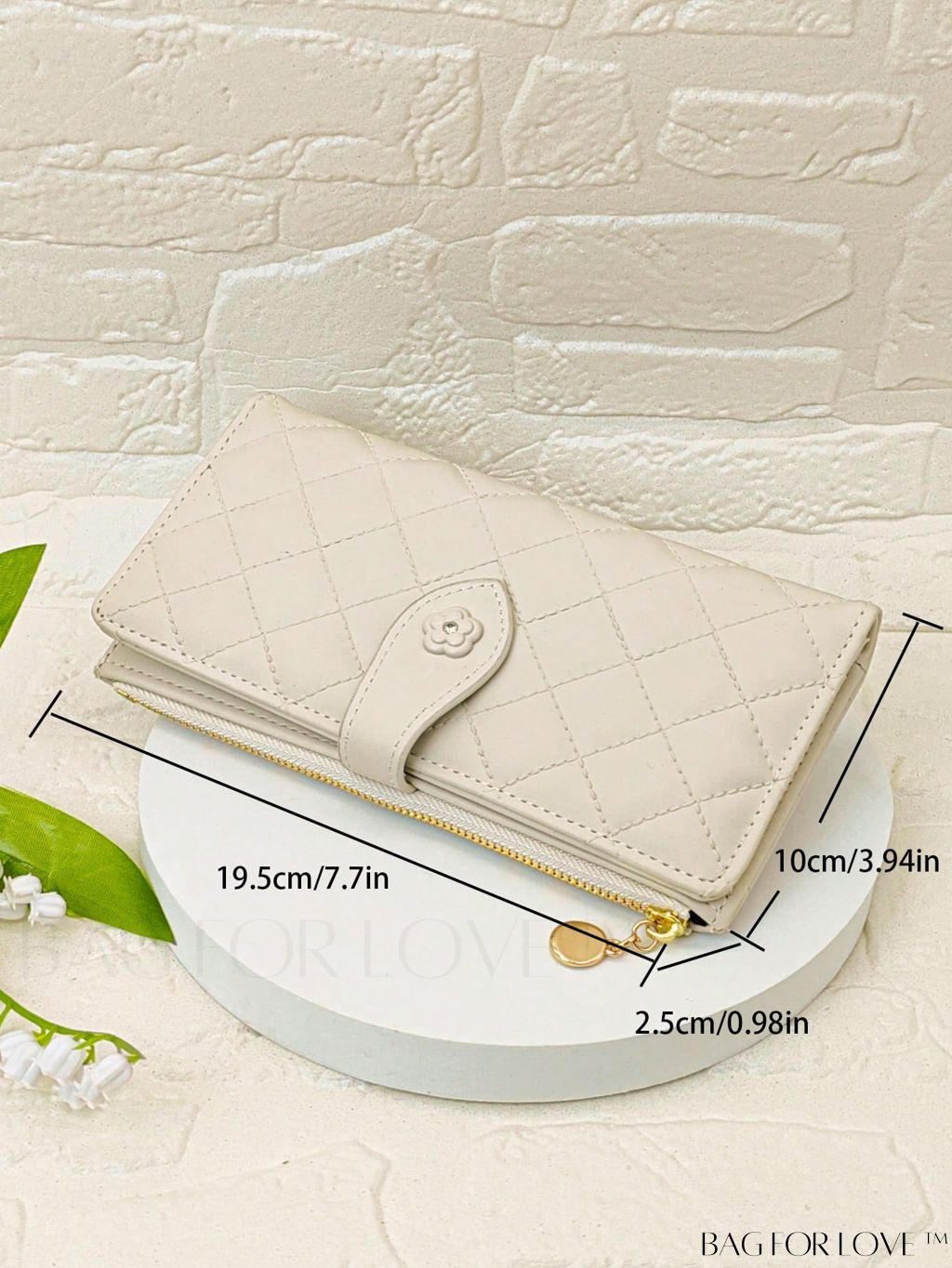 BagForLove - Stylish Pink Quilted Long Wallet with Zipper for Everyday Fashion