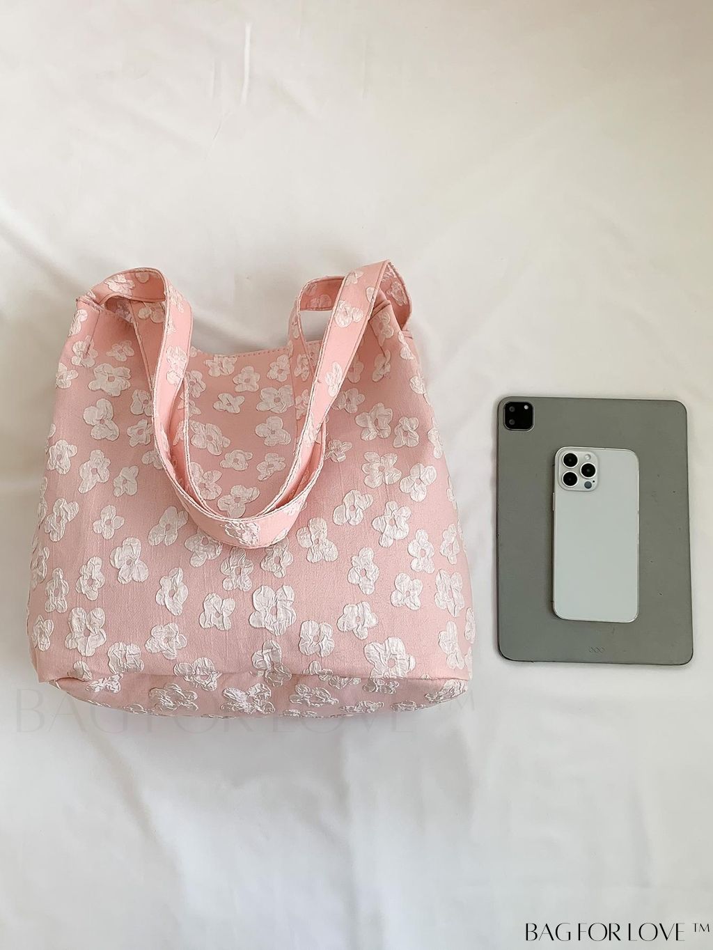 BagForLove - Stylish Jacquard Shopper Bag with Floral Design