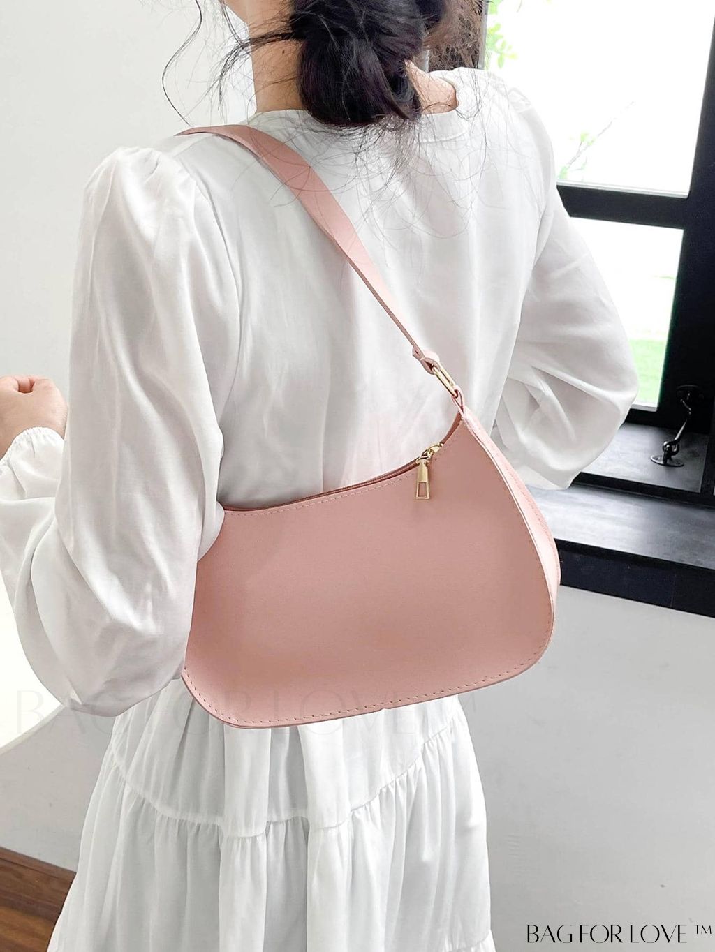 BagForLove - Refined Small Hobo Bag: Minimalist Elegance in Solid Color
