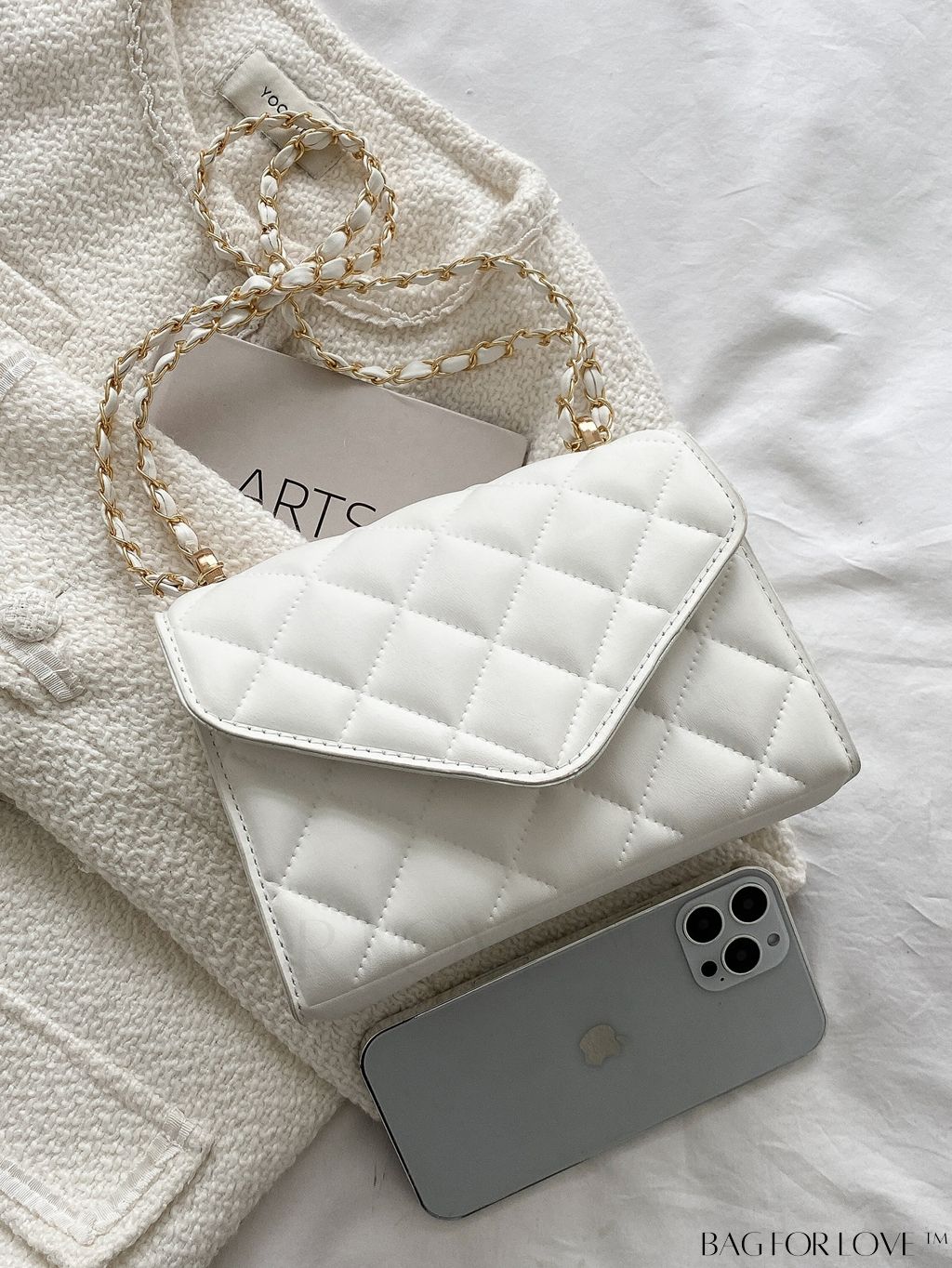 BagForLove - Compact Quilted Flap Shoulder Bag in Striking Neon Red