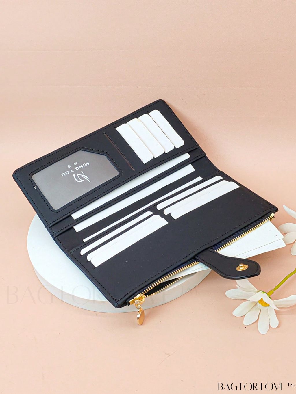 BagForLove - Stylish Pink Quilted Long Wallet with Zipper for Everyday Fashion