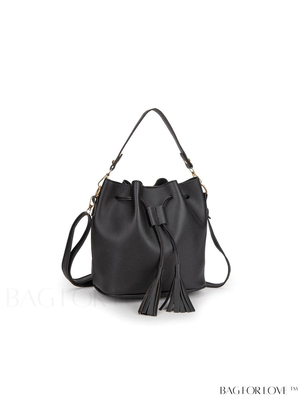 BagForLove - Stylish Drawstring Bucket Bag with Tassel Decor - Medium Size