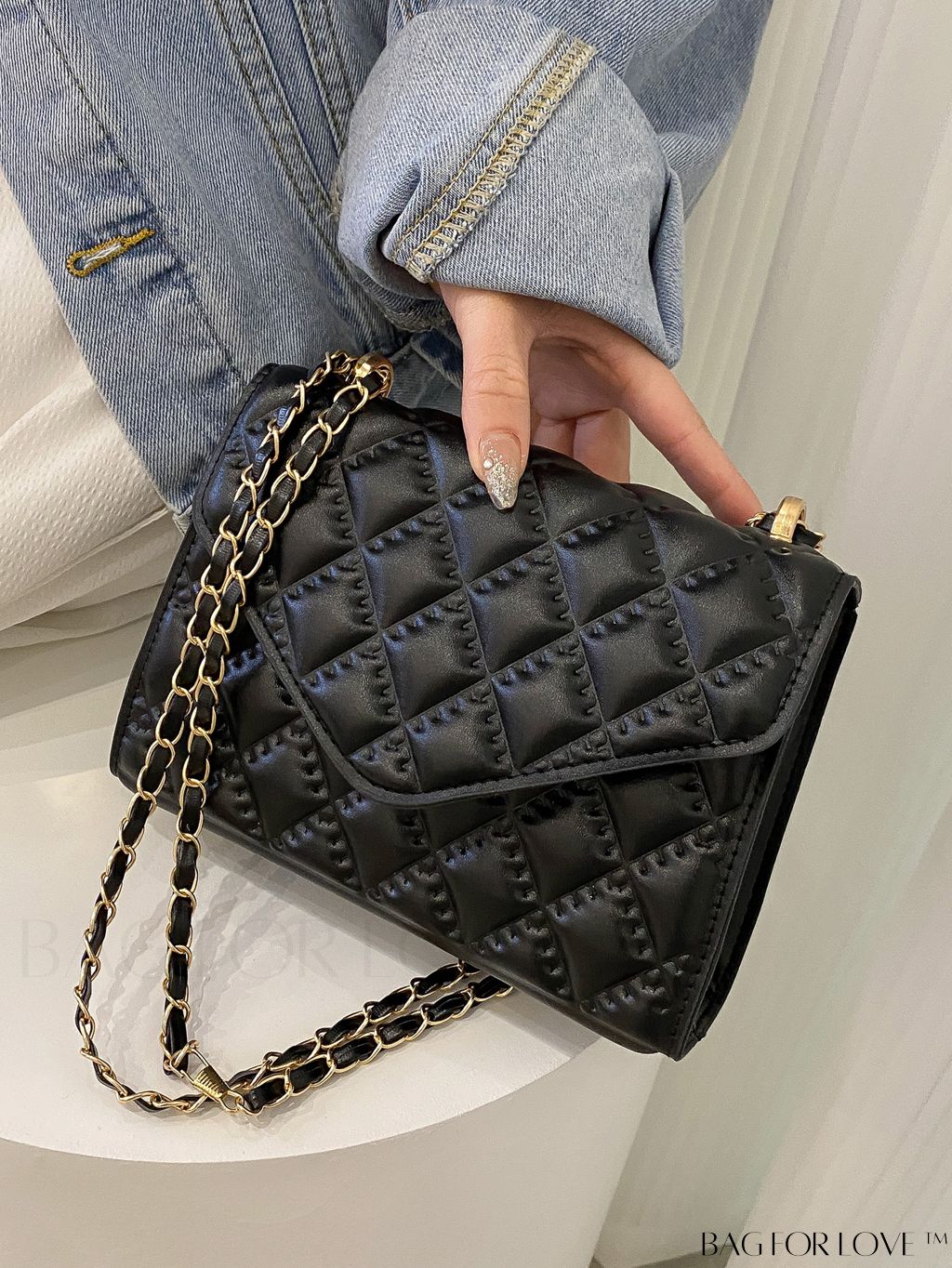 BagForLove - Compact Quilted Flap Shoulder Bag in Striking Neon Red