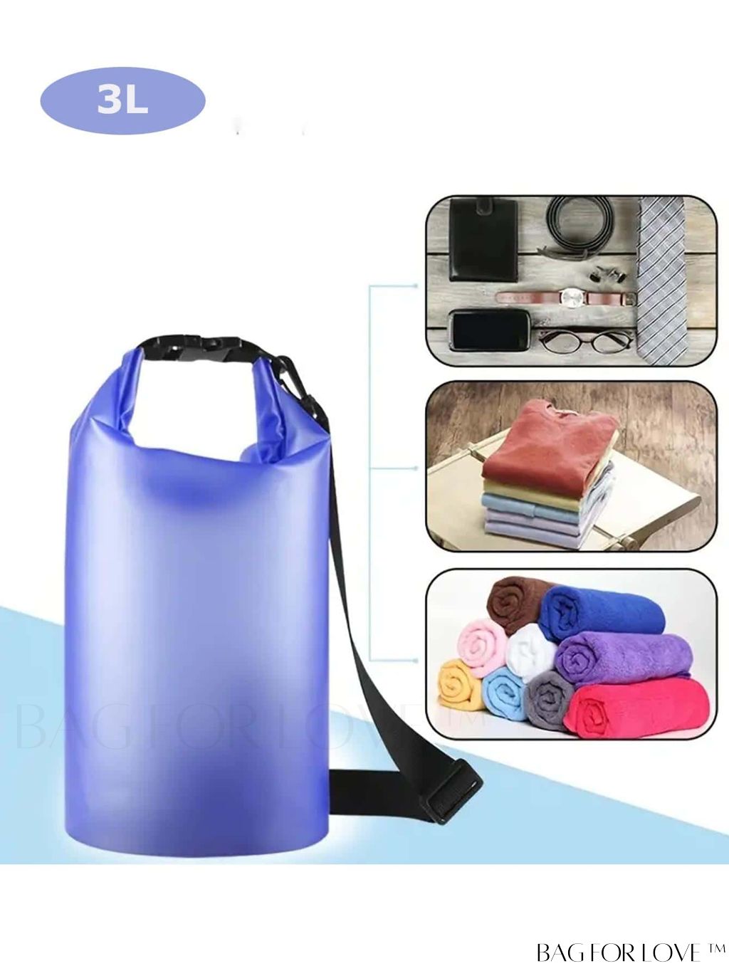 BagForLove - Waterproof PVC Bucket Dry Bag: Ideal for Swimming, Rafting, Kayaking, Surfing, Fishing, and Beach