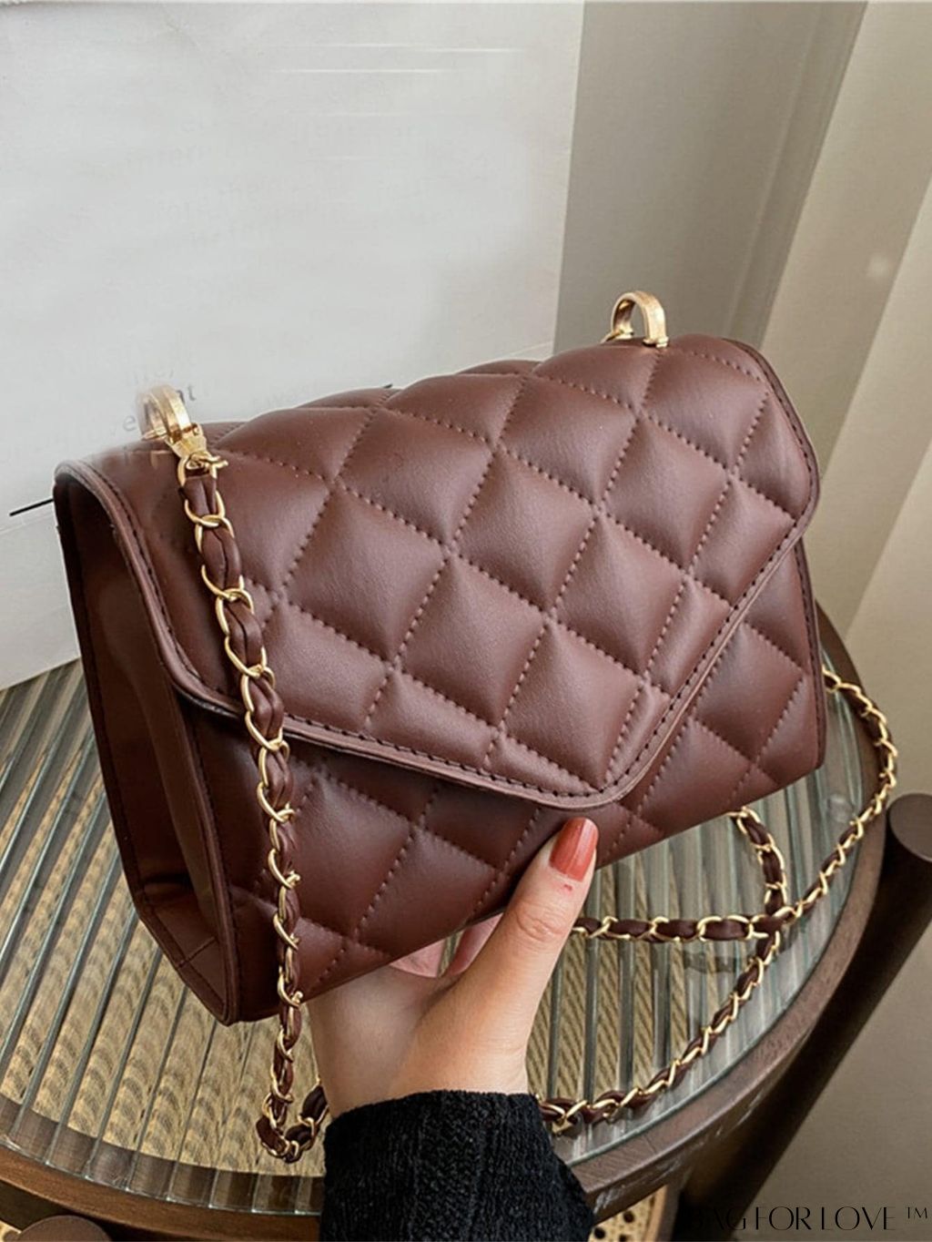 BagForLove - Compact Quilted Flap Shoulder Bag in Striking Neon Red