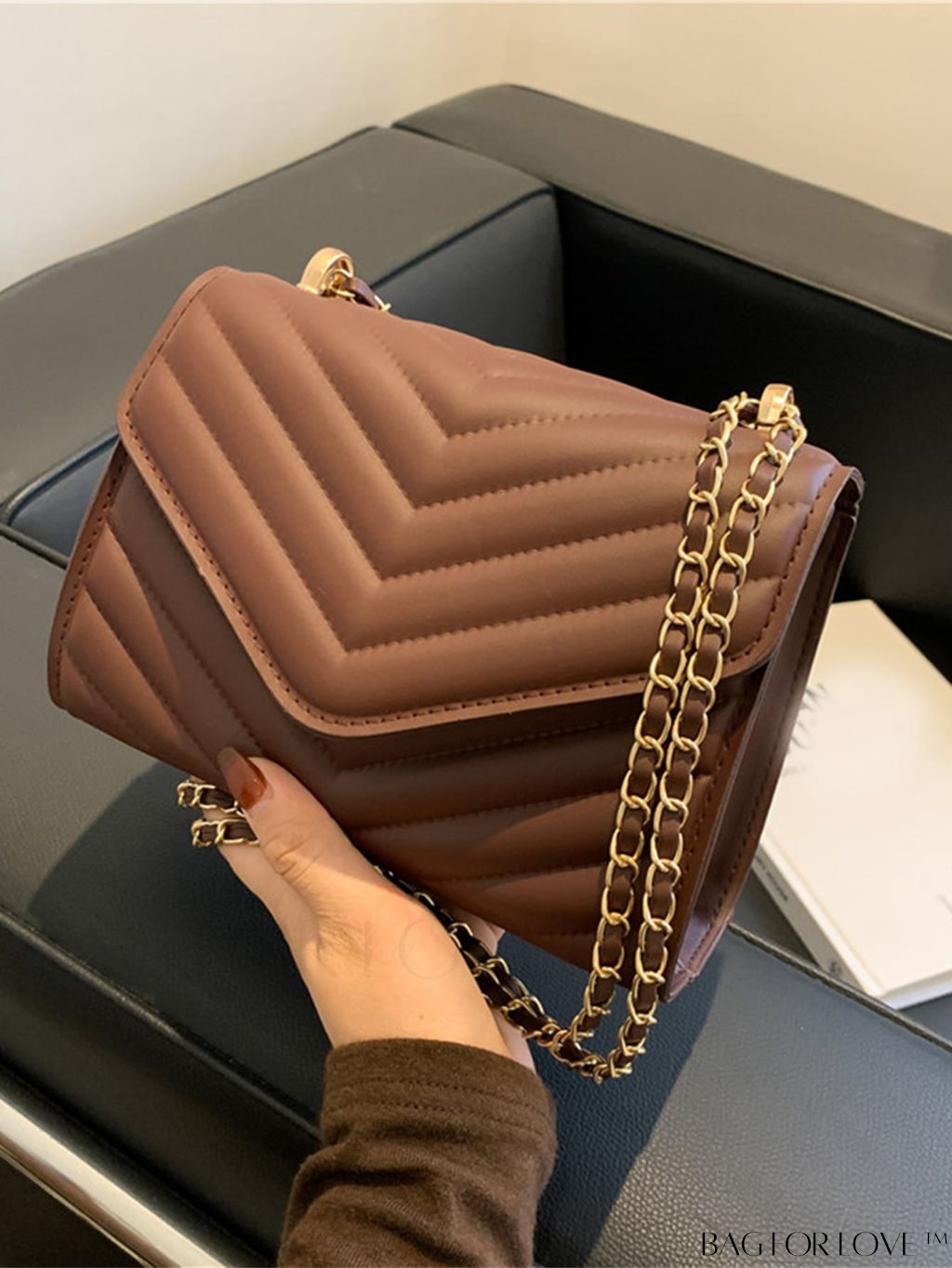 BagForLove - Compact Quilted Flap Shoulder Bag in Striking Neon Red