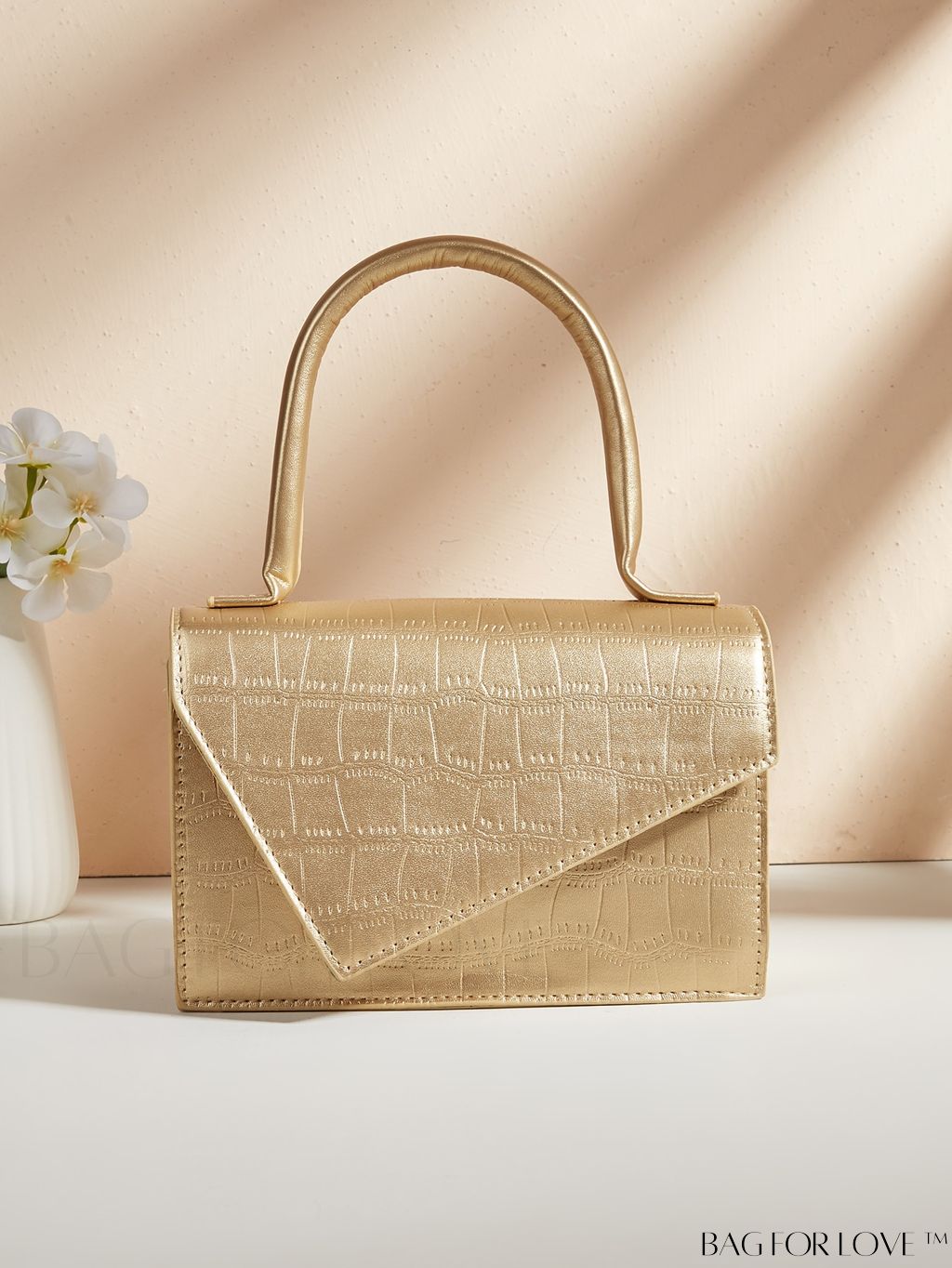 BagForLove - Crocodile Embossed Mini Flap Square Bag