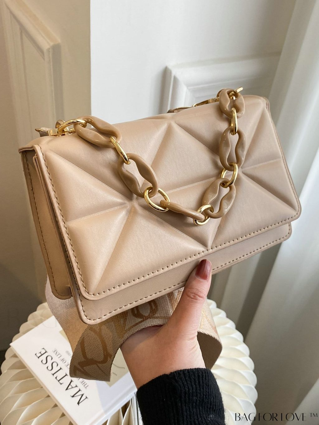 BagForLove - Compact Chain Flap Square Bag with Stylish Quilted Design