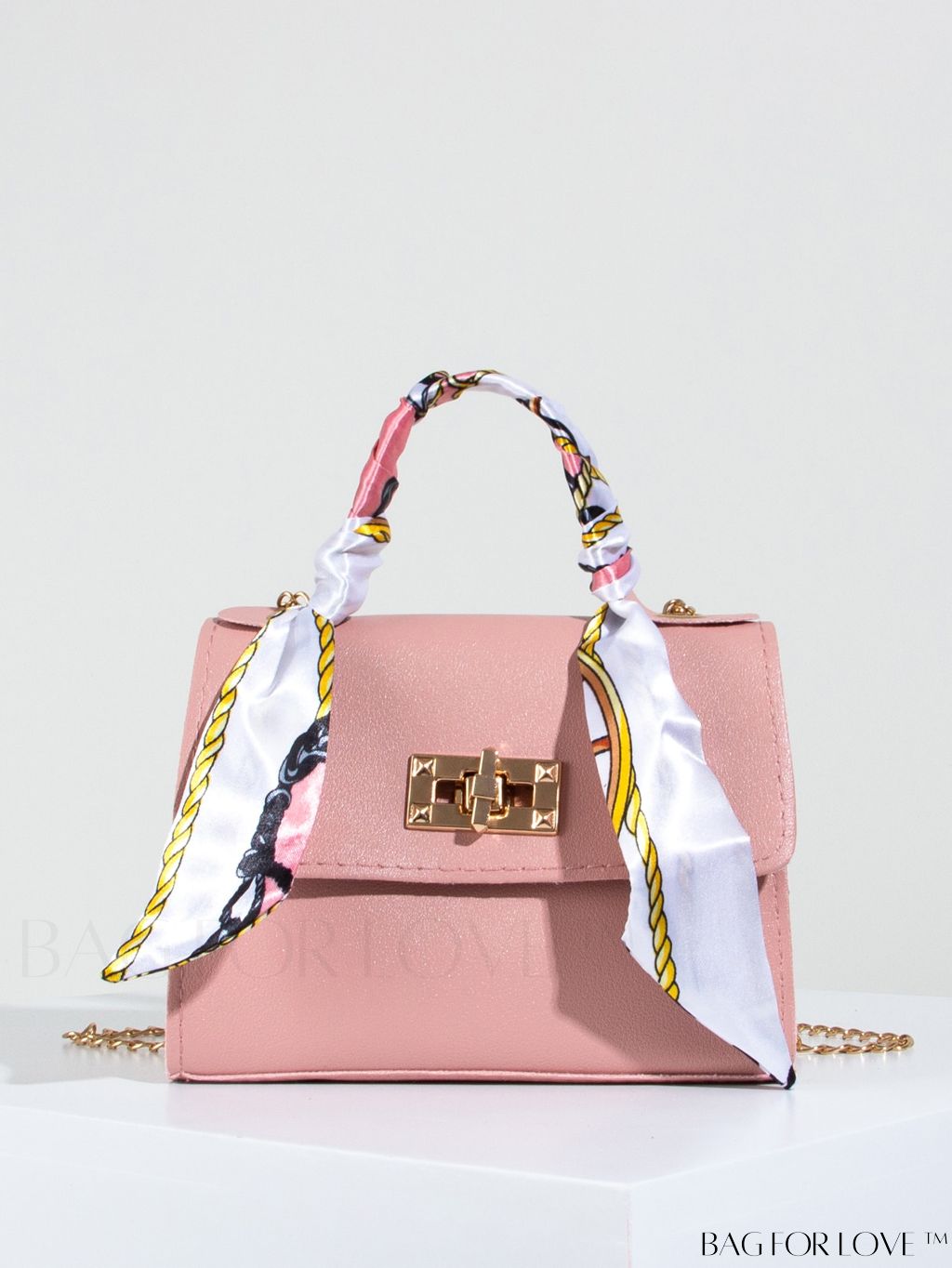 BagForLove - Neon Red Twilly Scarf Design Square Bag - Mini, Stylish, and Versatile!