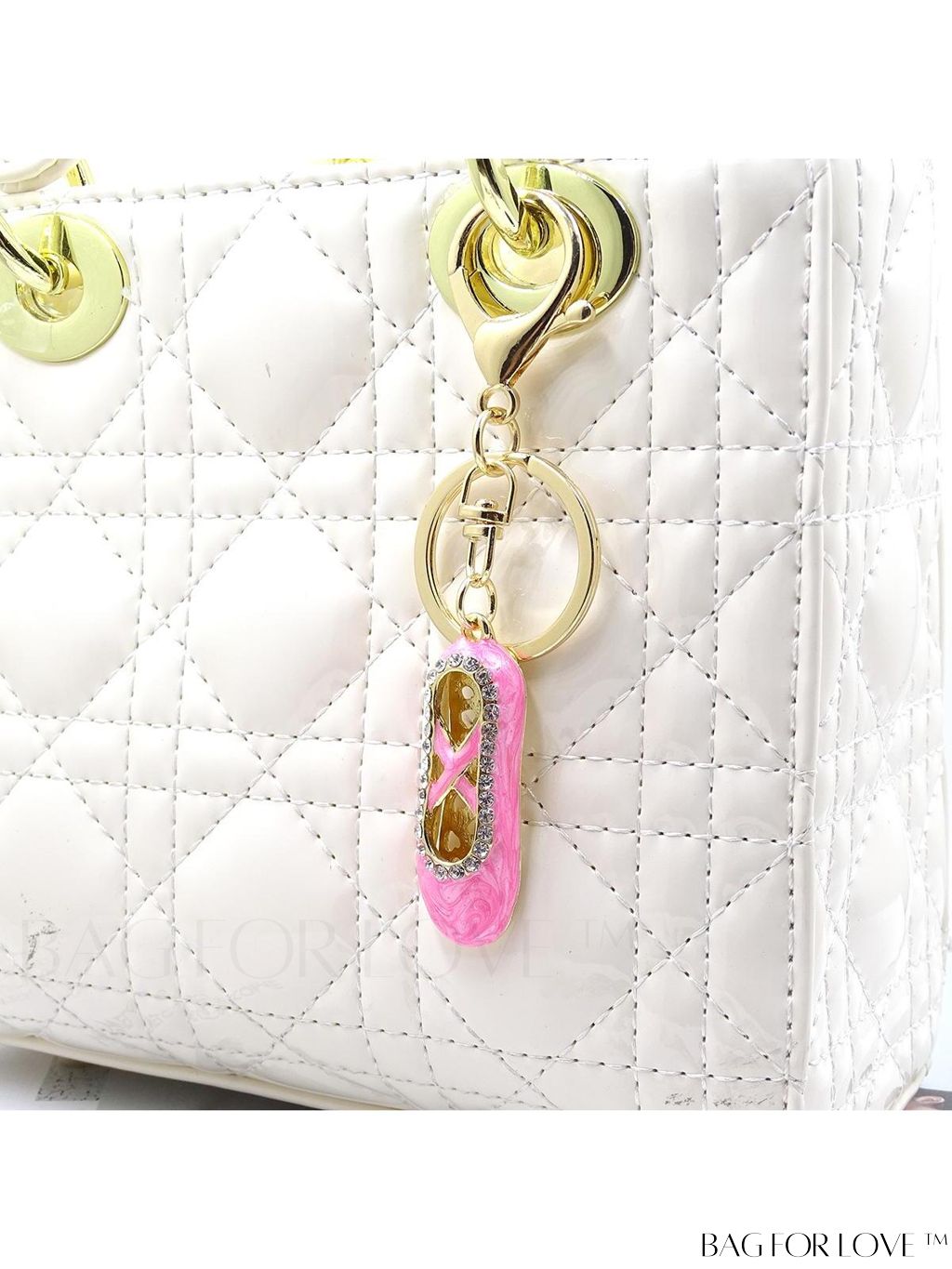 BagForLove - Rhinestone-Adorned Ballet Shoe Bag Charm: Stylish Key Chain for Elegant Appeal