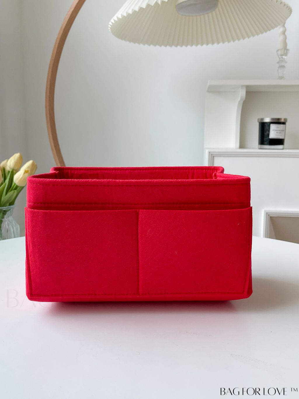 BagForLove - Streamlined Felt Khaki Tote Insert for Effortless Organization