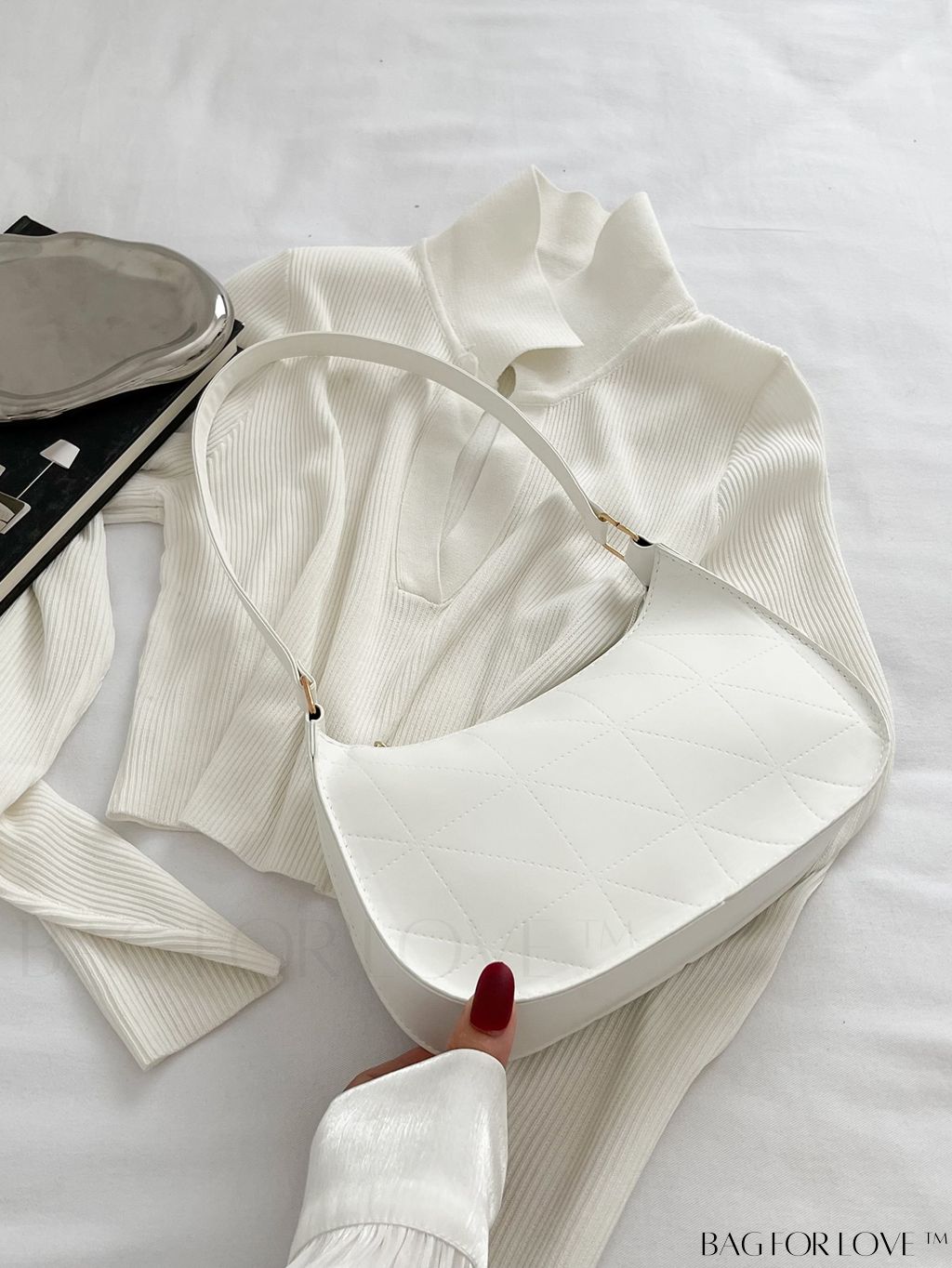 BagForLove - Refined Small Hobo Bag: Minimalist Elegance in Solid Color