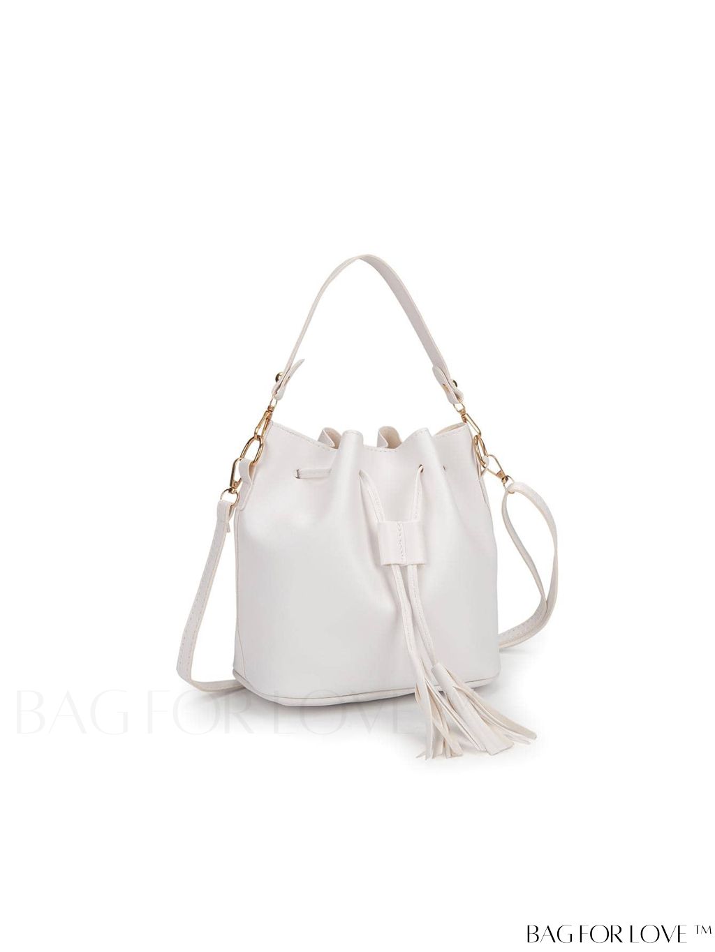BagForLove - Stylish Drawstring Bucket Bag with Tassel Decor - Medium Size