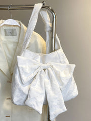 Bag For Love -Jacquard Floral Pattern Bow Decor Square Bag  - Women Crossbody