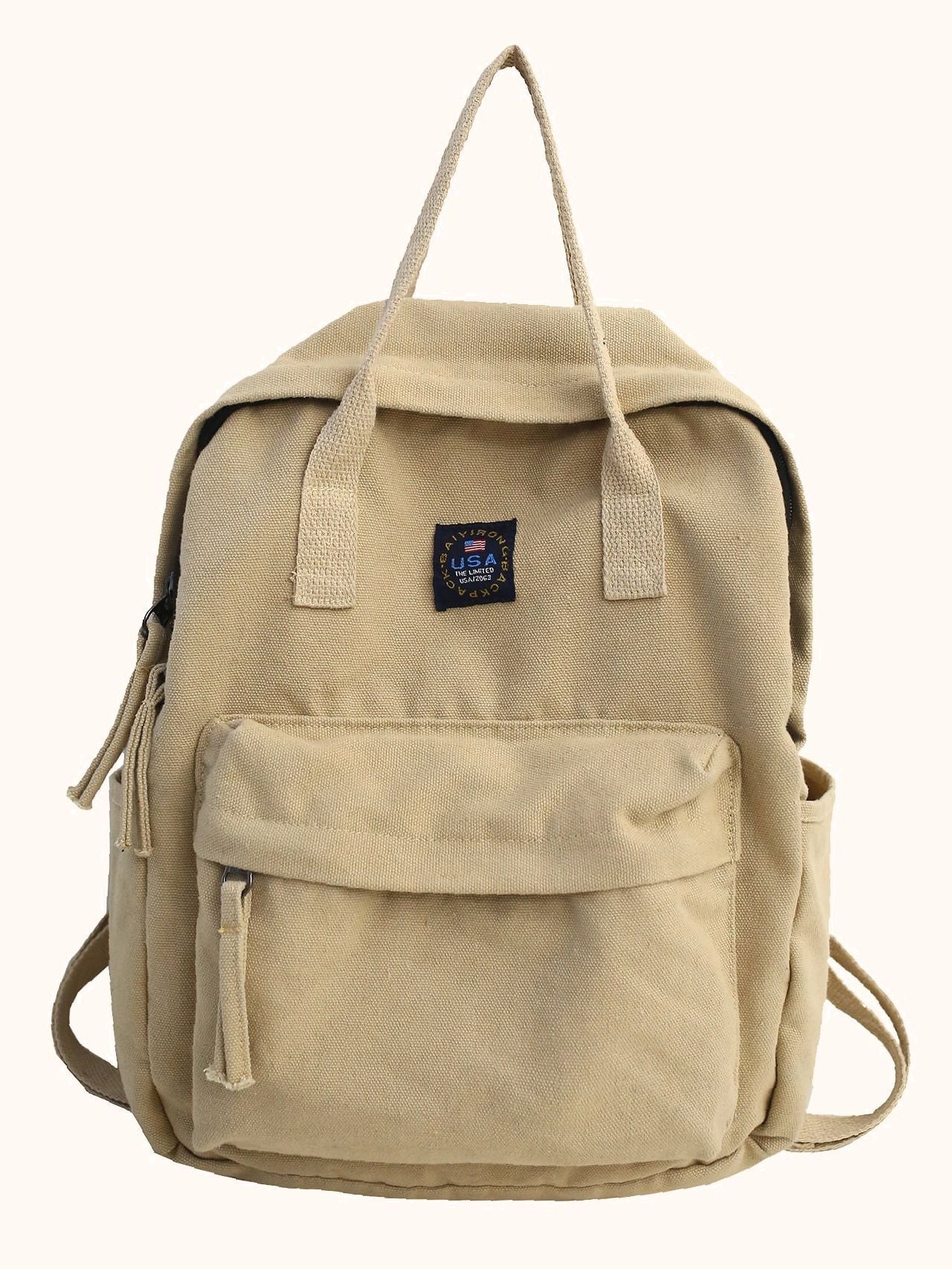 Pocket front canvas outlet backpack