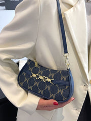 Bag For Love - Letter & Geometric Graphic Heart Decor Baguette Bag  - Women Shoulder Bags