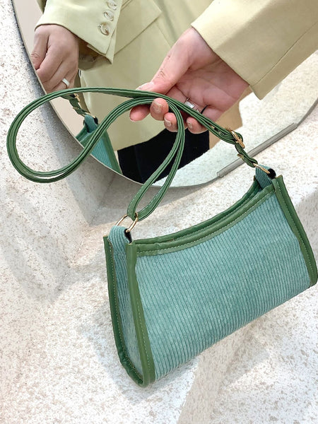 Bag For Love -Minimalist Contrast Binding Corduroy Crossbody Bag - Wom –  shopbagforlove