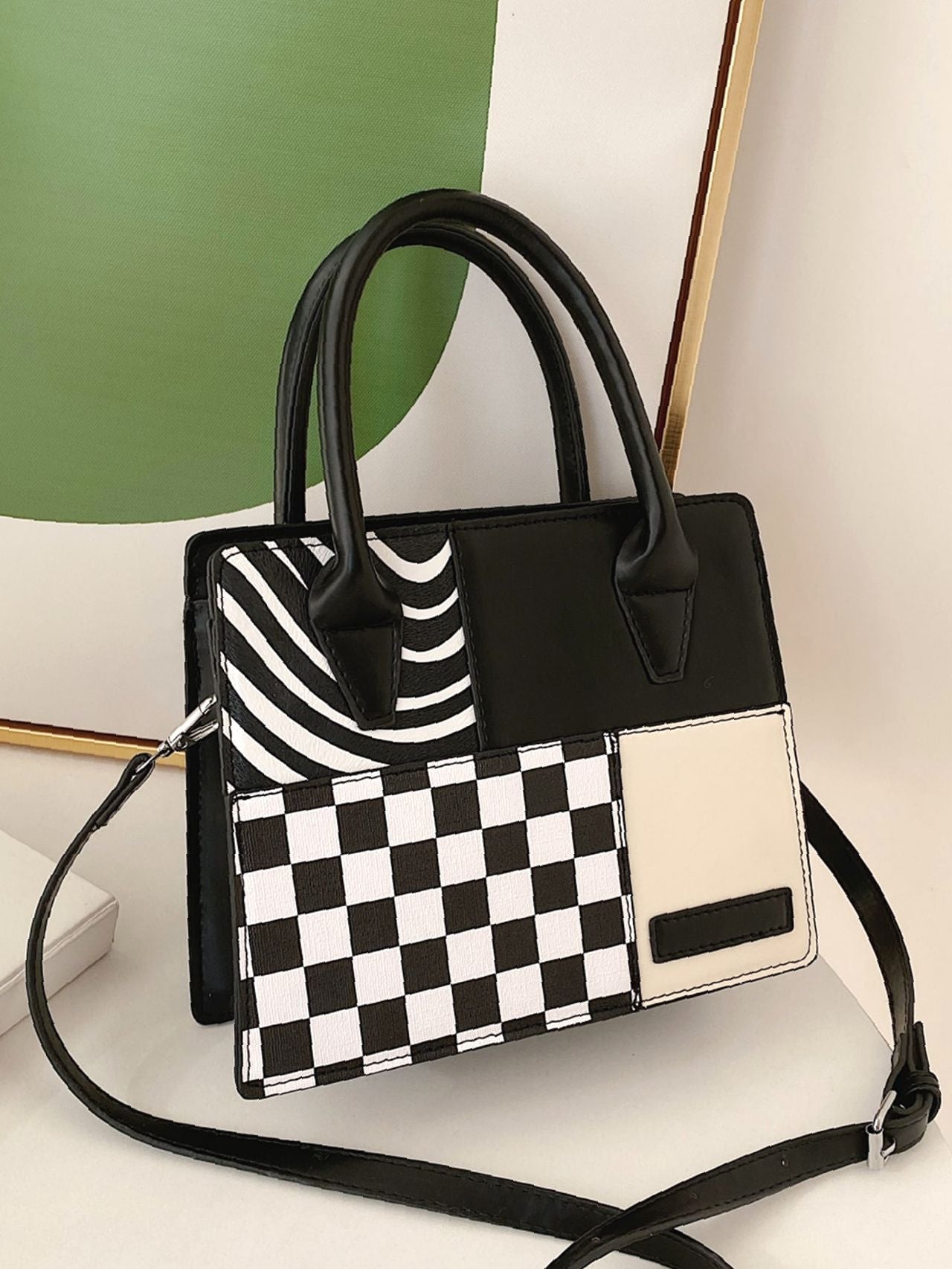 Geometric Graphic Square Bag