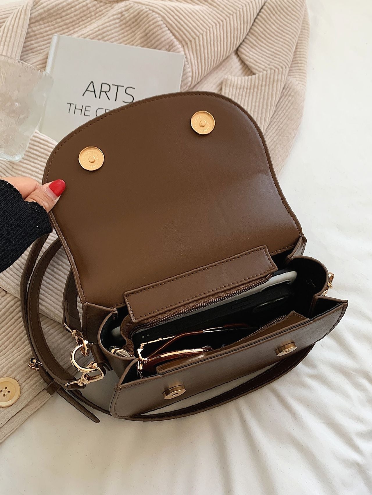 Bag For Love - Letter Embossed Flap Saddle Bag - Women Shoulder Bags –  shopbagforlove