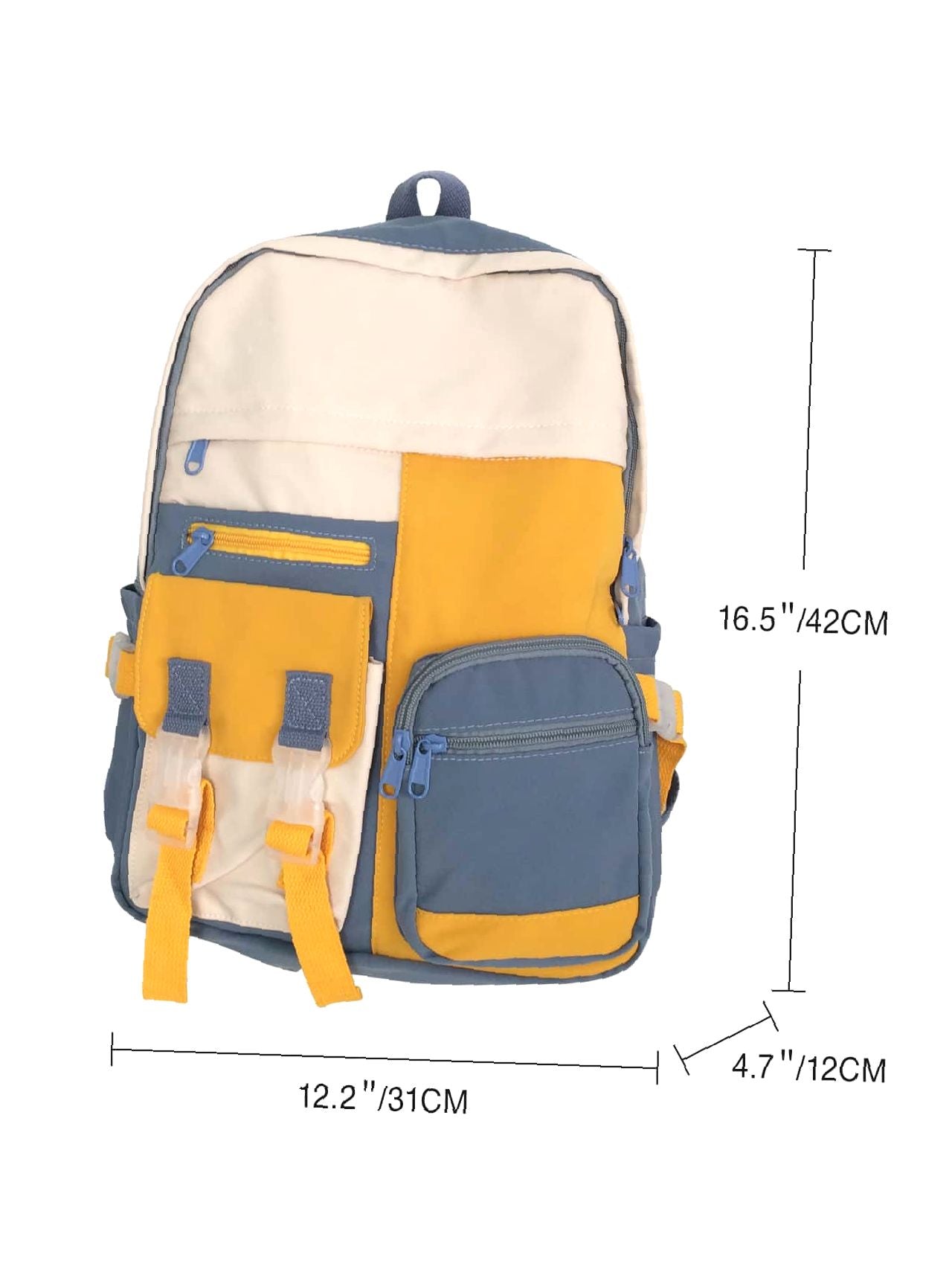 Release Buckle Decor School Bag